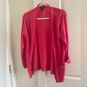 GAP Pink Long Open Cardigan with Pockets - Size Small